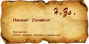 Hauser Zsombor névjegykártya